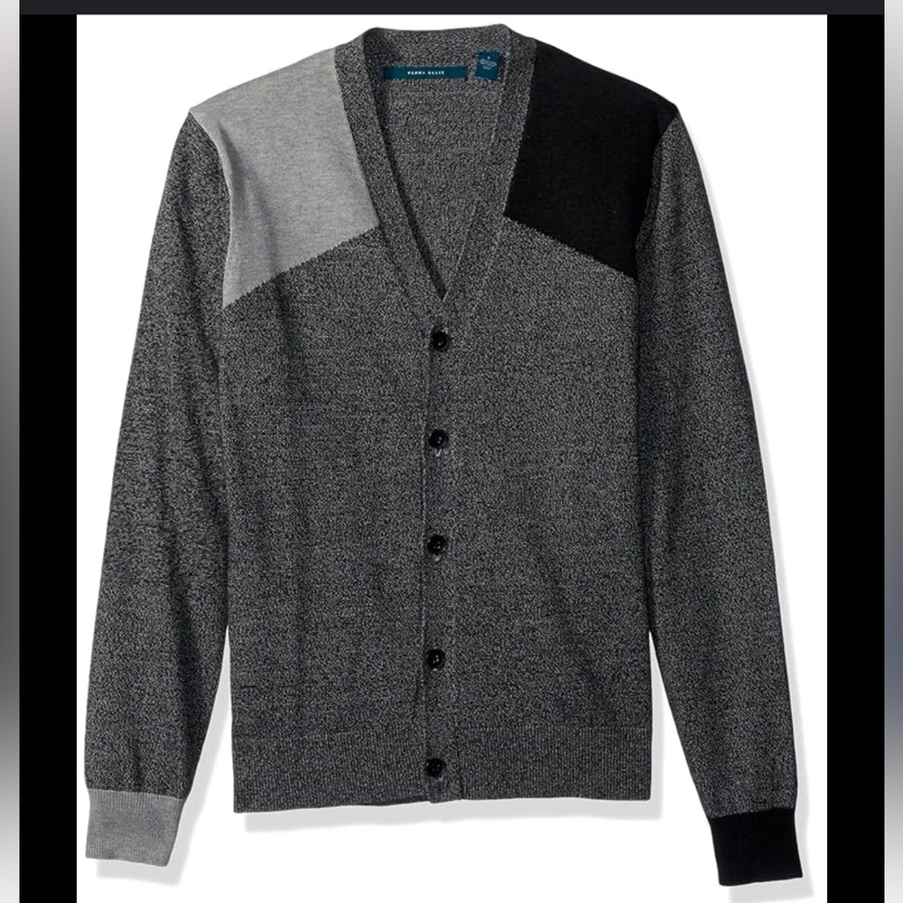 Perry Ellis Men's Colorblock Cardigan Sweater